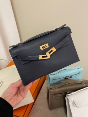 Сумка женская Kelly Pochette Bleu Indigo color