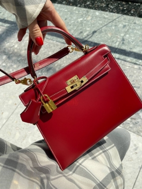 Сумка женская Kelly, 25, GHW Box leather 