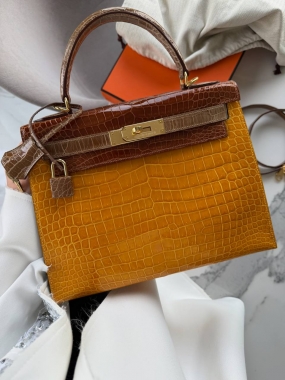 Сумка женская Kelly, 28, GHW Crocodile Porosus
