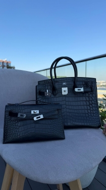 Сумка женская Kelly Pochette, PHW Crocodile Niloticus Mat